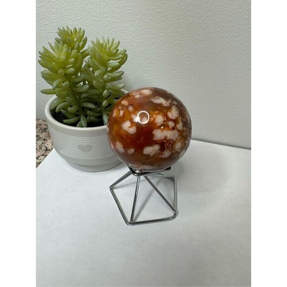 Carnelian Flower Agate Sphere - Picture 1 of 5